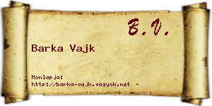 Barka Vajk névjegykártya